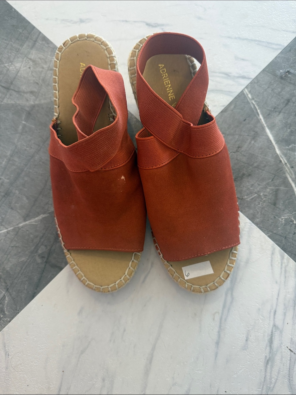 Adrienne Vittadini Burnt Orange Espadrille Slingback Sandals
